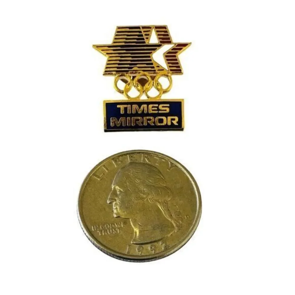 Vintage Times Mirror Team USA Olympics 1984 Lapel Pin Red White‎ & Blue 3/4